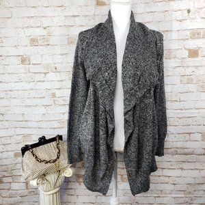 NWT SO M Gray Open Waterfall Cardigan Sweater